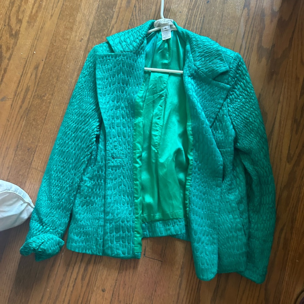The Room Vibrant Green Textured Blazer